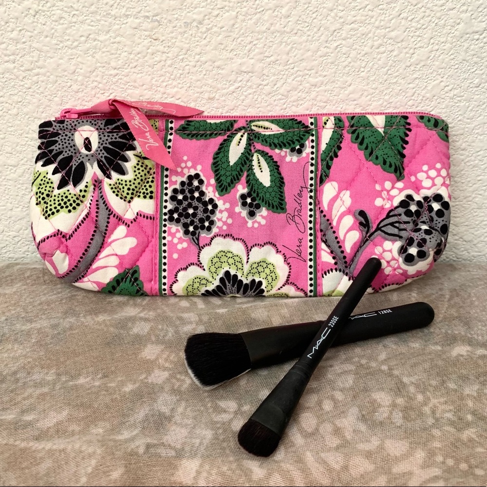 Vera Bradley Priscilla Pink Brush & Pencil Pouch